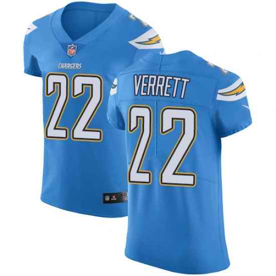 Nike Chargers #22 Jason Verrett Electric Blue Alternate Mens Stitched NFL Vapor Untouchable Elite Jersey
